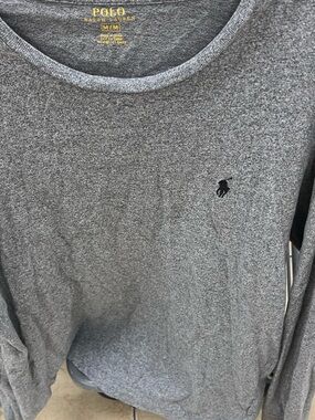 Polo by Ralph Lauren Men's Long Sleeve Tee Gray with Black Pony